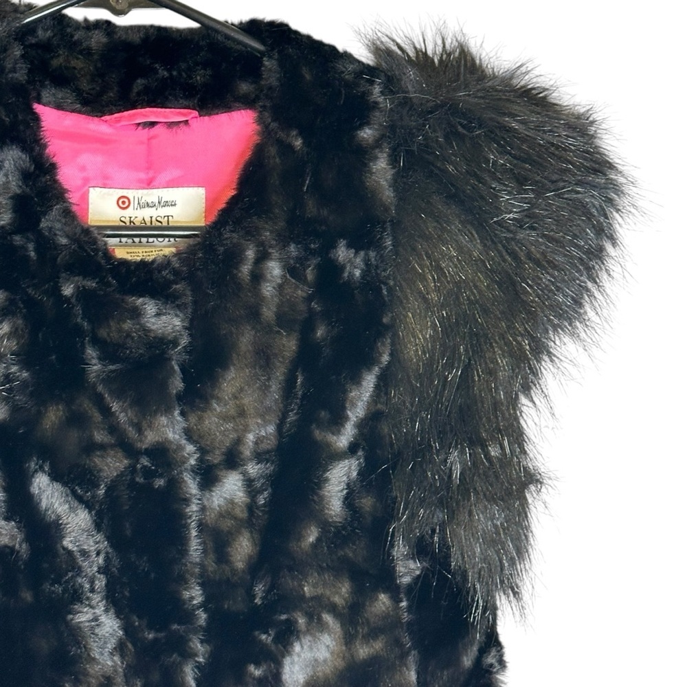 Neiman Marcus for Target Skaist Taylor Faux‎ Fur Vest 00294322 NWT Black XS - Picture 3 of 16